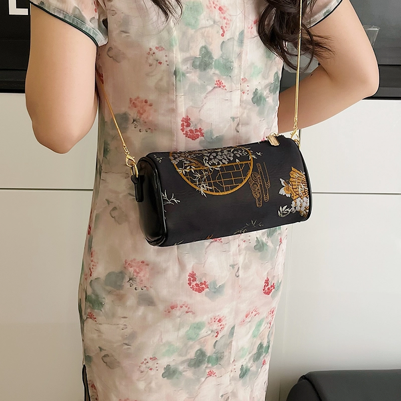 辛巴赫 新中式国风潮流高颜值百搭气质优雅甜美小众设计感 涤纶 波士顿包斜挎单肩包 常规 女款 多色