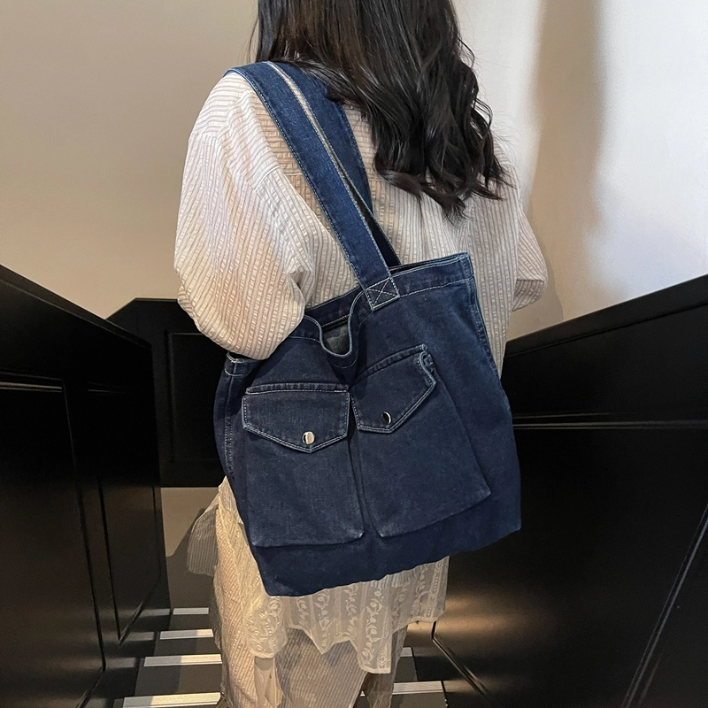 辛巴赫 大容量休闲百搭潮流复古简约时尚女包 牛仔布 单肩包 常规 女款 多色