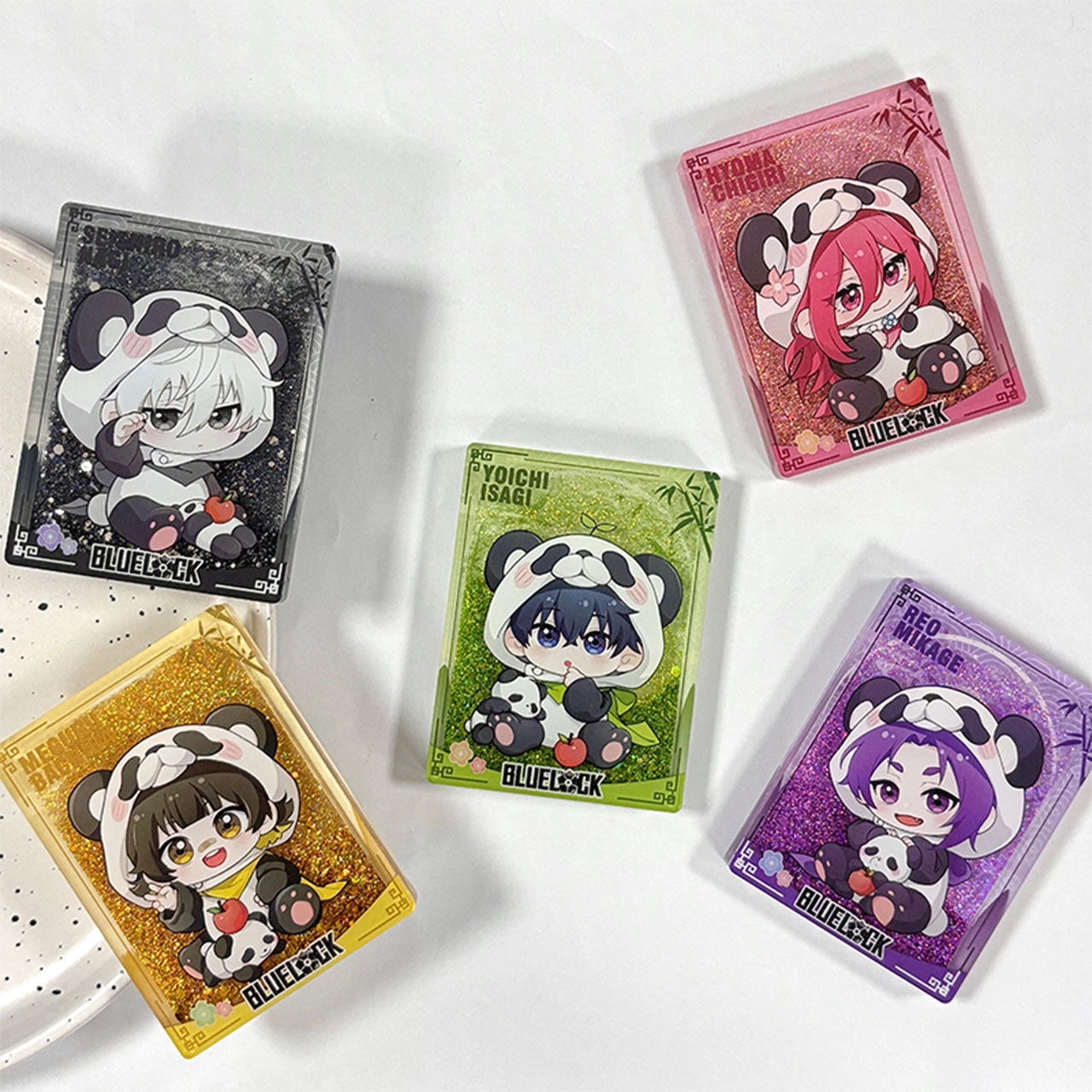 歪瓜出品 蓝色监狱/蓝锁 熊猫系列 流沙麻将可爱周边摆件 亚克力立牌