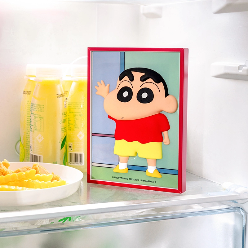 歪瓜出品 蜡笔小新 立体相框 可爱装饰 搞怪卡通 谷圈冰箱贴