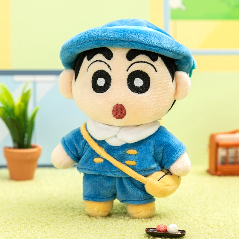 歪瓜出品 蜡笔小新角色 毛绒钥匙扣公仔玩偶 可爱卡通书包挂饰 谷圈挂件