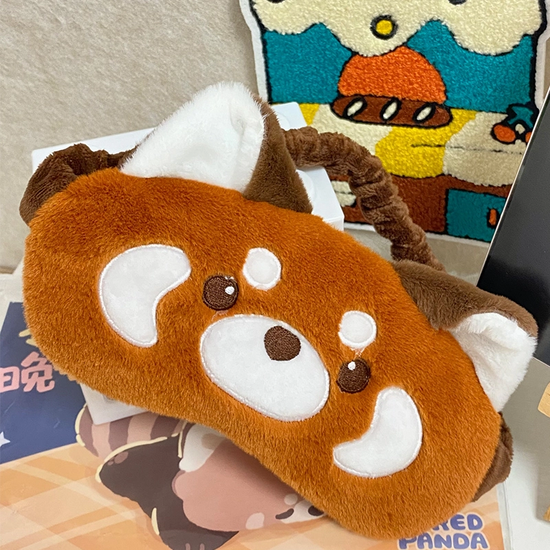 歪瓜出品 都是小熊猫柔软眼罩 睡眠遮光不压眼 玩偶周边