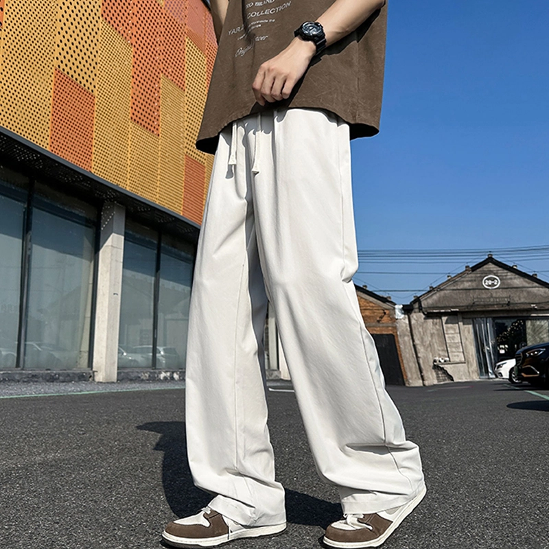 西行纪 美式高街设计感基础款百搭宽松直筒阔腿裤日常通勤简约嘻哈垂感运动休闲裤 男女同款