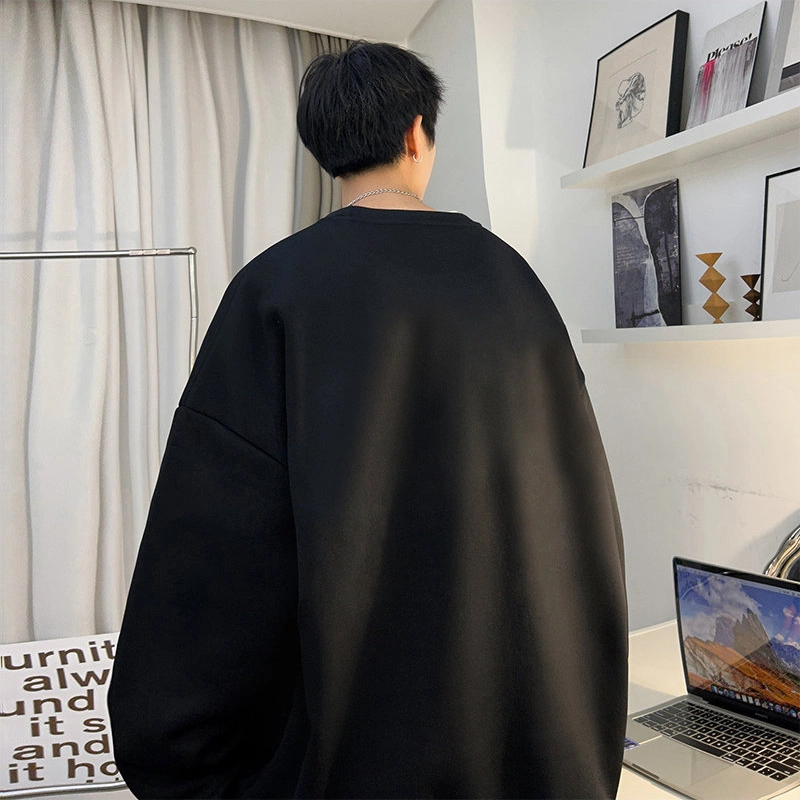 西行纪 美式高街设计感简约基础印花宽松休闲痞帅圆领长袖上衣学院风套头运动情侣卫衣 男女同款