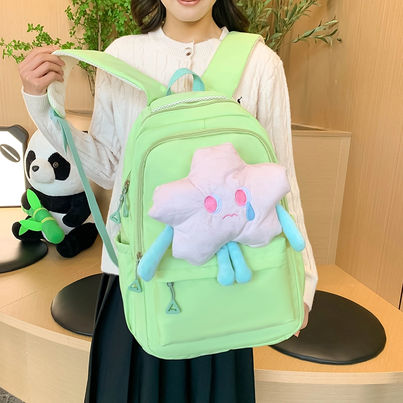 度森袋鼠 休闲大容量百搭轻便简约 尼龙 双肩包 常规 男女同款情侣款 黑色/粉红色/酒红色/黄色