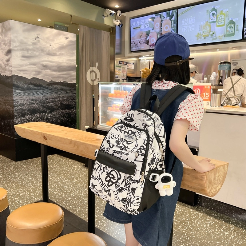 度森袋鼠 初中生大容量高颜值韩版高中生 尼龙 双肩包 男女同款情侣款 奖杯款/字母款/小熊款