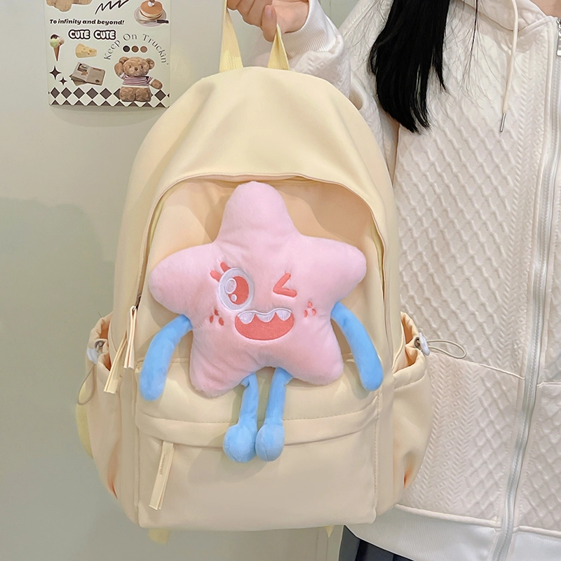 度森袋鼠 休闲大容量百搭轻便简约 尼龙 双肩包 常规 男女同款情侣款 黑色/粉红色/酒红色/黄色