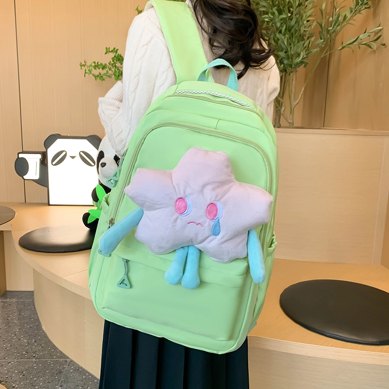 度森袋鼠 休闲大容量百搭轻便简约 尼龙 双肩包 常规 男女同款情侣款 黑色/粉红色/酒红色/黄色