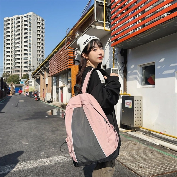 度森袋鼠 大容量设计感撞色旅行通用轻便 尼龙 双肩包 常规 男女同款情侣款 多色