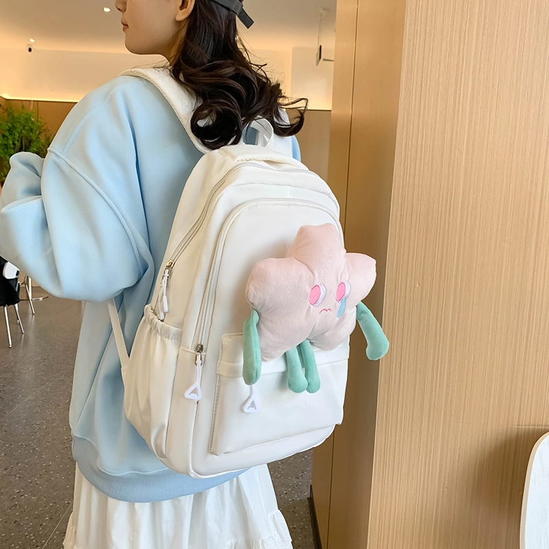 度森袋鼠 休闲大容量百搭轻便简约 尼龙 双肩包 常规 男女同款情侣款 黑色/粉红色/酒红色/黄色