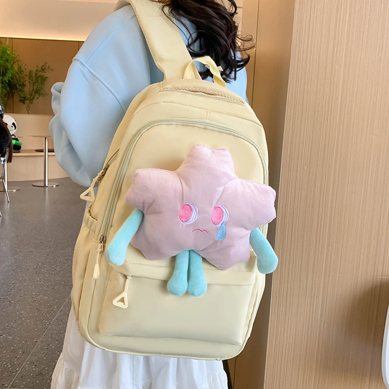 度森袋鼠 休闲大容量百搭轻便简约 尼龙 双肩包 常规 男女同款情侣款 黑色/粉红色/酒红色/黄色