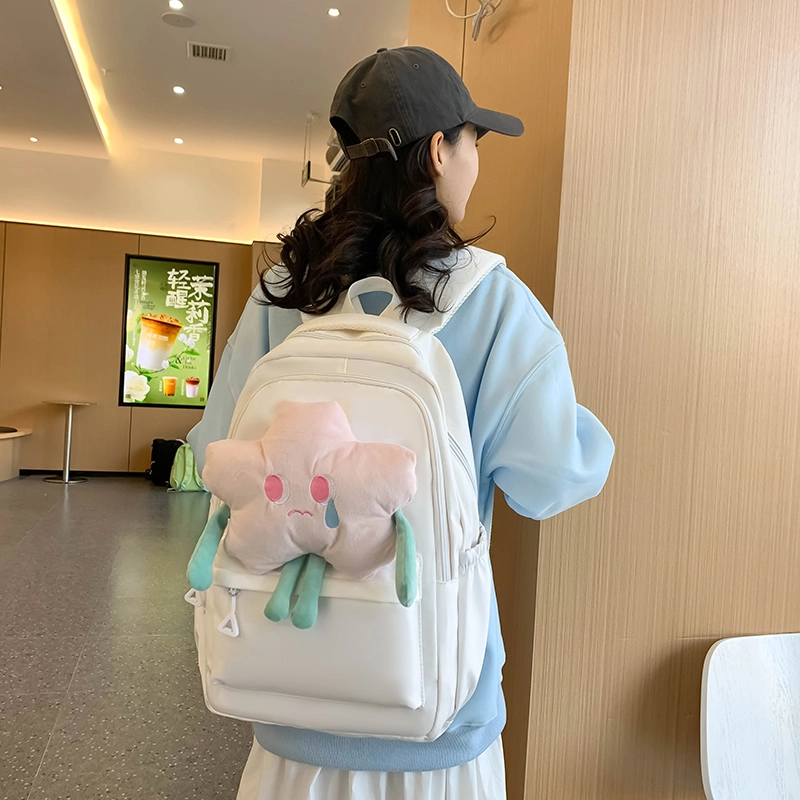 度森袋鼠 休闲大容量百搭轻便简约 尼龙 双肩包 常规 男女同款情侣款 黑色/粉红色/酒红色/黄色