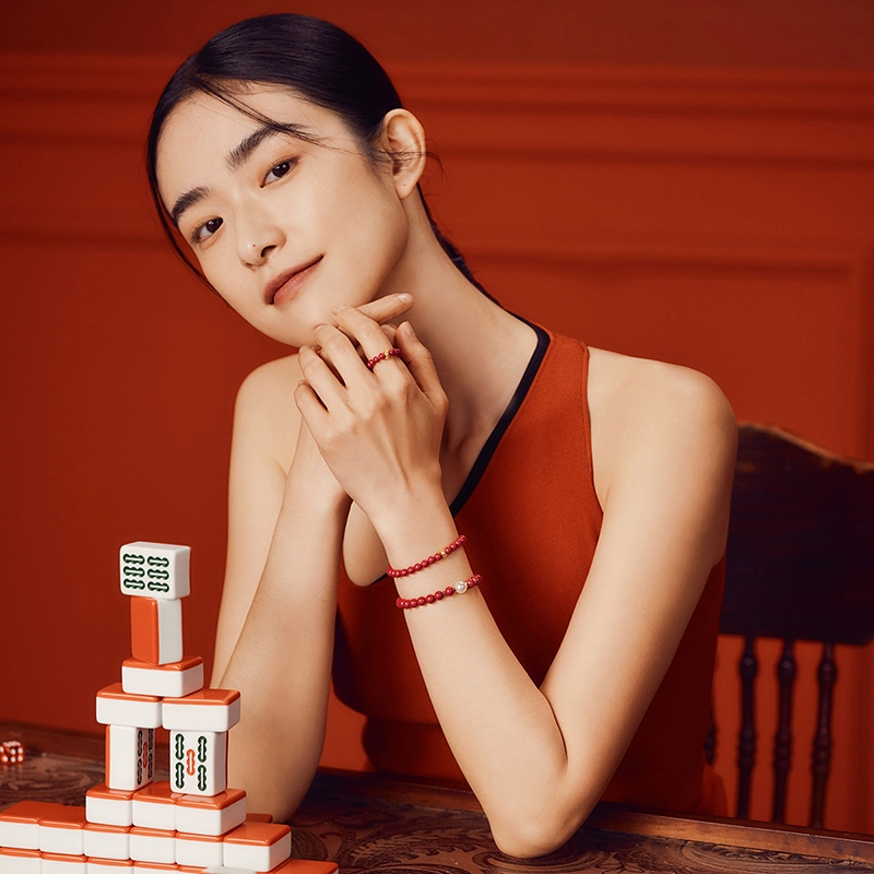 石头记 水逆退散 吉祥如意八方来财 招福串珠 时来运转珠红色转运再造辰砂 朱砂 玉石手串 女款