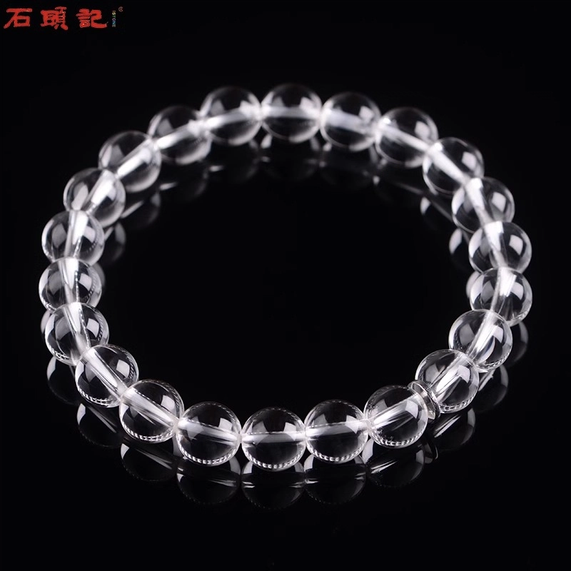 石头记 【优雅与纯净】晶体透亮纯净 小众设计优雅高级感简约百搭#好运 考试上岸 礼盒款天然 白水晶 手串 男女同款情侣款