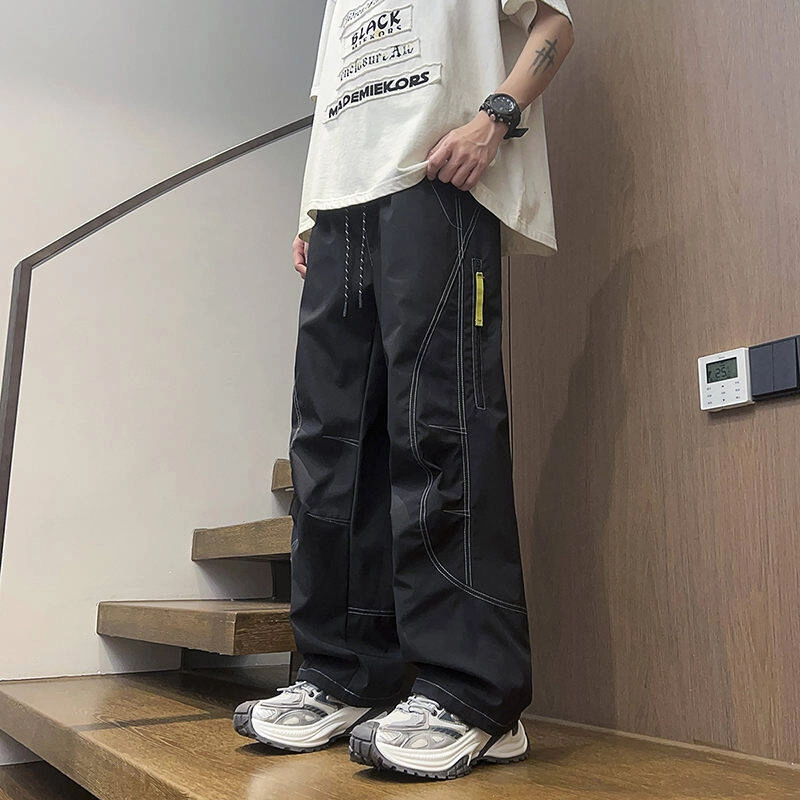 零氏 登山日常通勤野营直筒中腰宽松纯色山系户外系带长裤休闲裤 男女同款