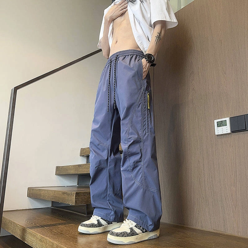 零氏 登山日常通勤野营直筒中腰宽松纯色山系户外系带长裤休闲裤 男女同款
