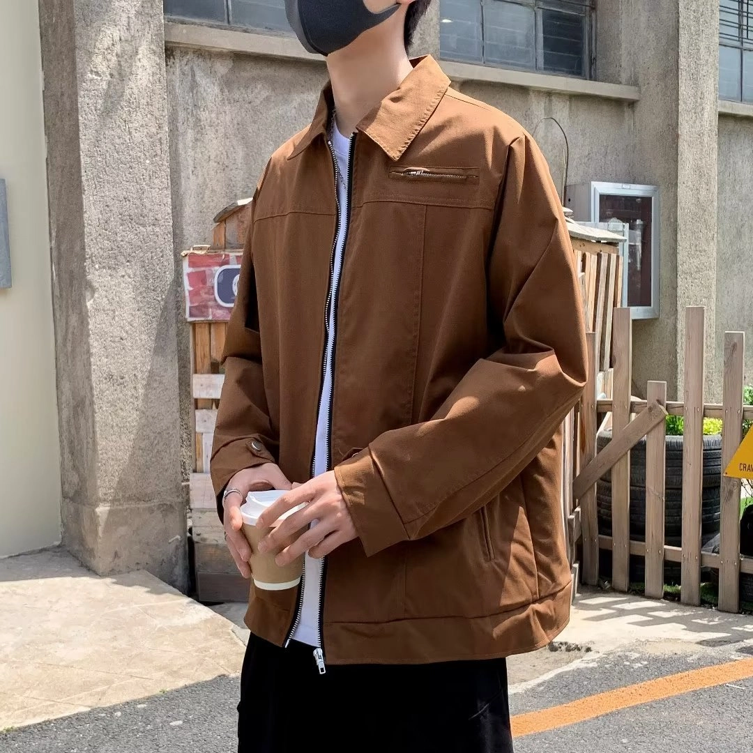 玉儿恋 长袖百搭潮外穿标准青春流行文艺气质夹克外套 男款