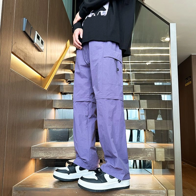 玉儿恋 工装直筒宽松运动可拆卸休闲裤 男款