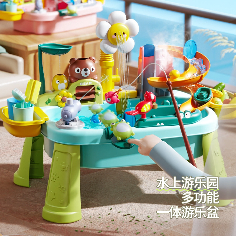 蒙小仔 水上乐园钓鱼池电动水龙头 玩具