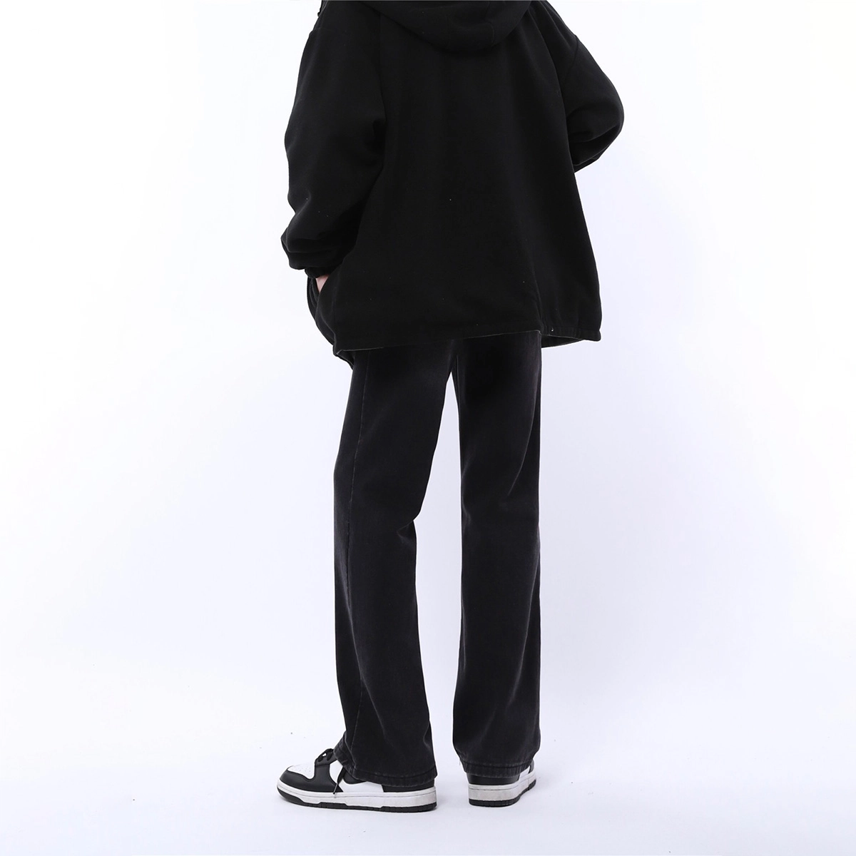 拓菲 美式复古微喇弹力百搭长裤牛仔裤 男女同款