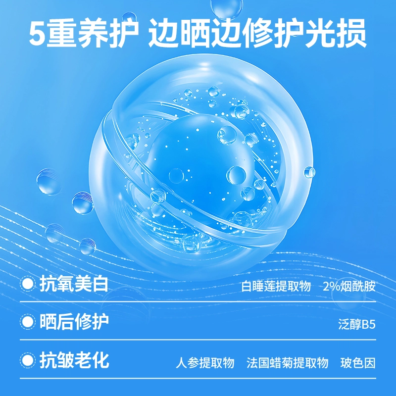 百雀羚 男士防晒修护 护肤套装 修复控油提亮肤色深层清洁清爽祛痘美白遮瑕隔离 光陵镜防晒乳+洁面膏+精华水+保湿面霜