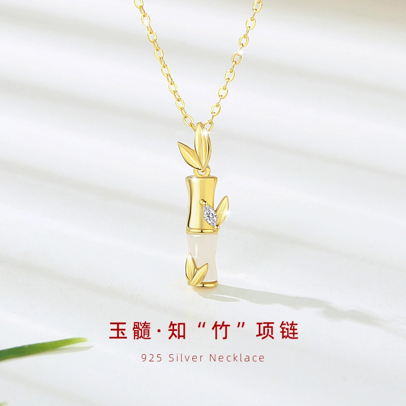 翡宇 【节节高升】竹节 新中式复古国潮小众轻奢款考研竹报平安顺利上岸 玉髓 吊坠 女款