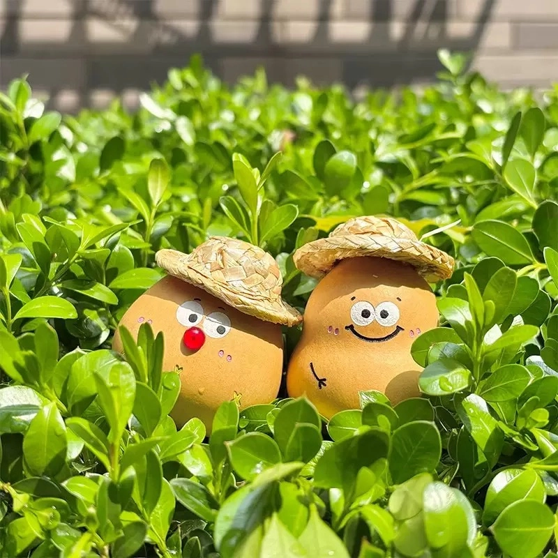翡宇 创意草帽小农人文玩葫芦 招财转运福禄吉祥 新中式国潮盘玩手工雕刻可爱表情手捻摆件#好运 楠木 把件 男女同款情侣款