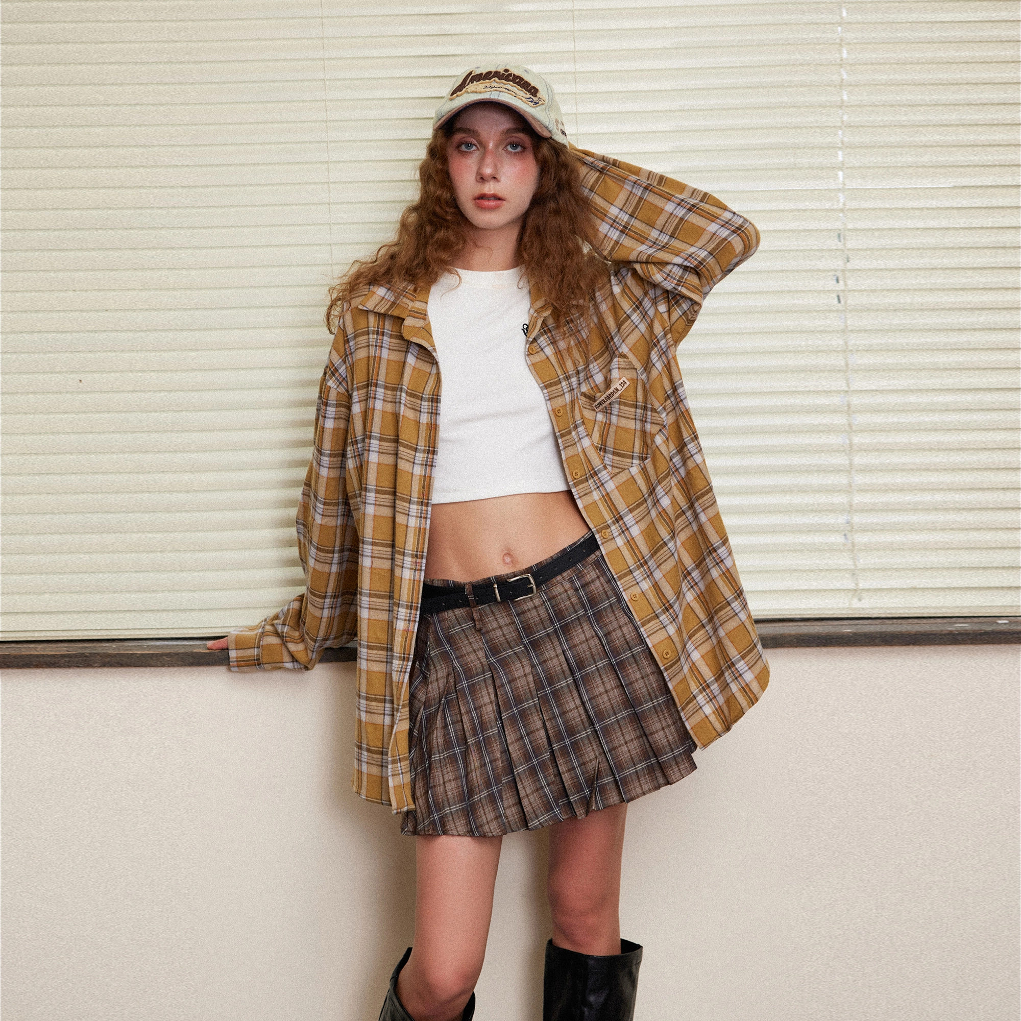 佐贝卡 美式复古宽松简约长袖衬衫 男女同款