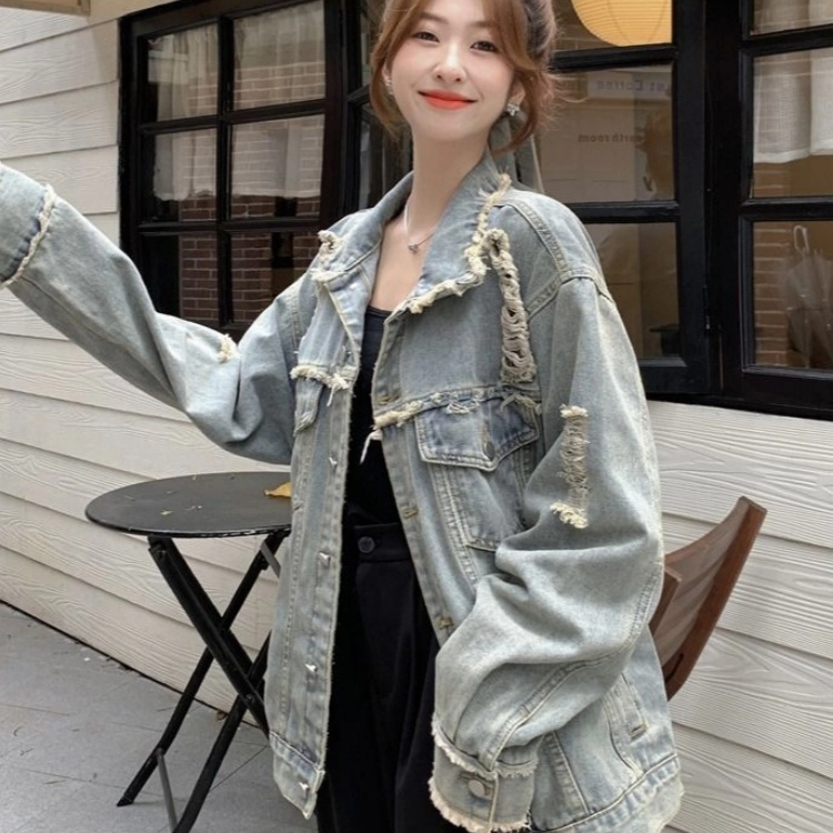 轻迎 夹克工装高级感秋季上衣女牛仔外套 女款