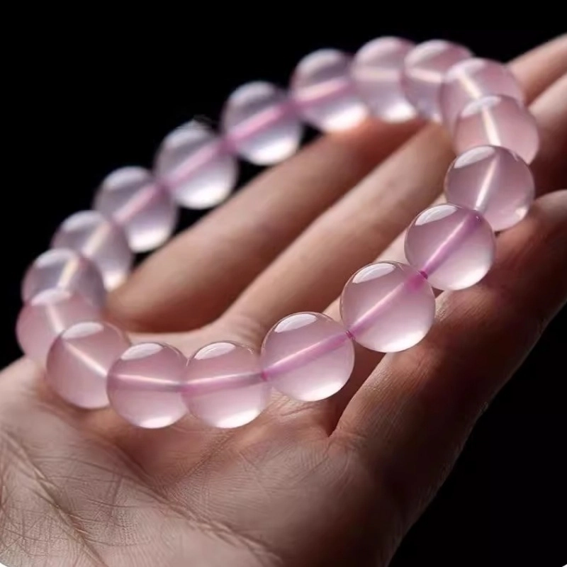 亮晶缘 新中式 梦幻粉晶 可爱甜美招桃花荔枝冻珠串气质温柔 轻奢小众时尚百搭高级感 甜美透亮转运珠串天然 粉水晶 手串 男女同款情侣款