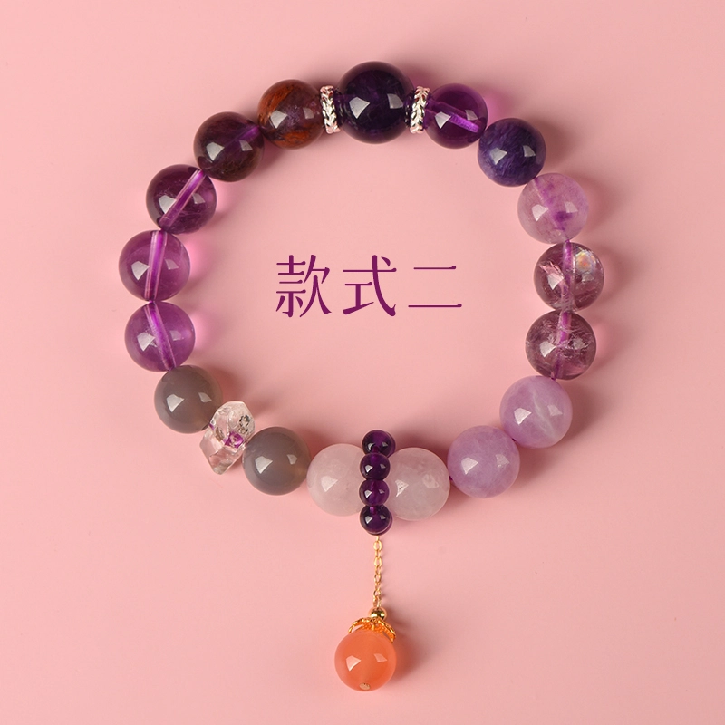 亮晶缘 前程似锦 学业顺利 九紫离火 紫气东来 平安喜乐 小众轻奢简约百搭高级 时来运转天然 紫水晶 手串 女款