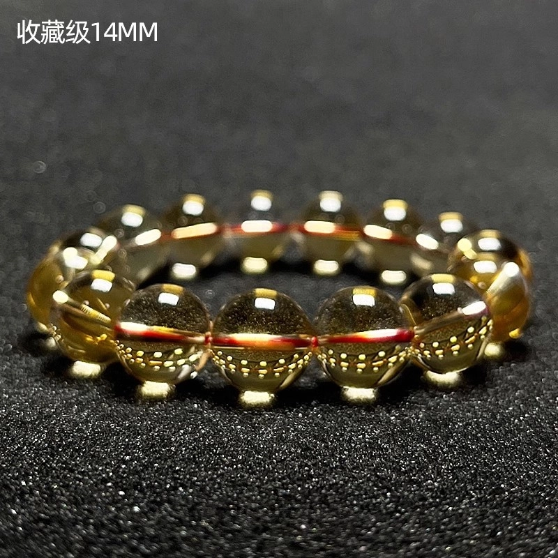 亮晶缘 新中式 国风水晶 收藏级天然黄色水晶手链巴西黄晶石 小众轻奢时尚百搭 开工爆单神器 时来运转天然 黄水晶 手串 男女同款情侣款