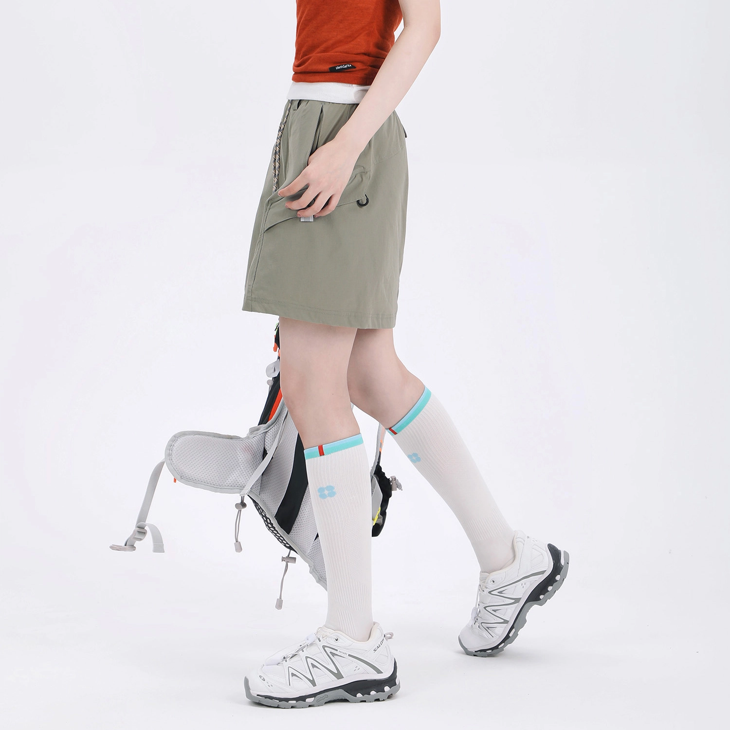 吉业重工 时尚简约速干口袋设计工装短裙 女款