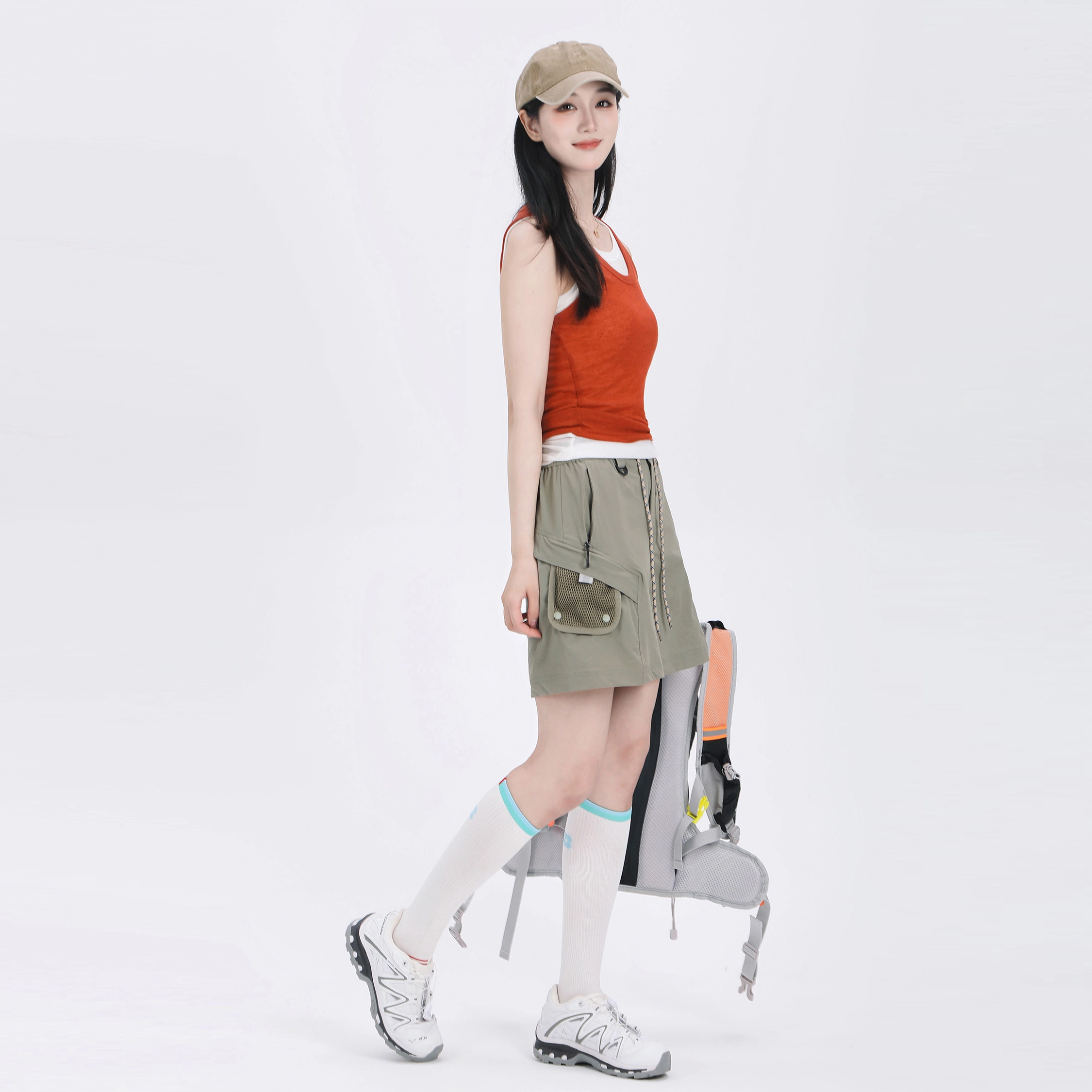 吉业重工 时尚简约速干口袋设计工装短裙 女款