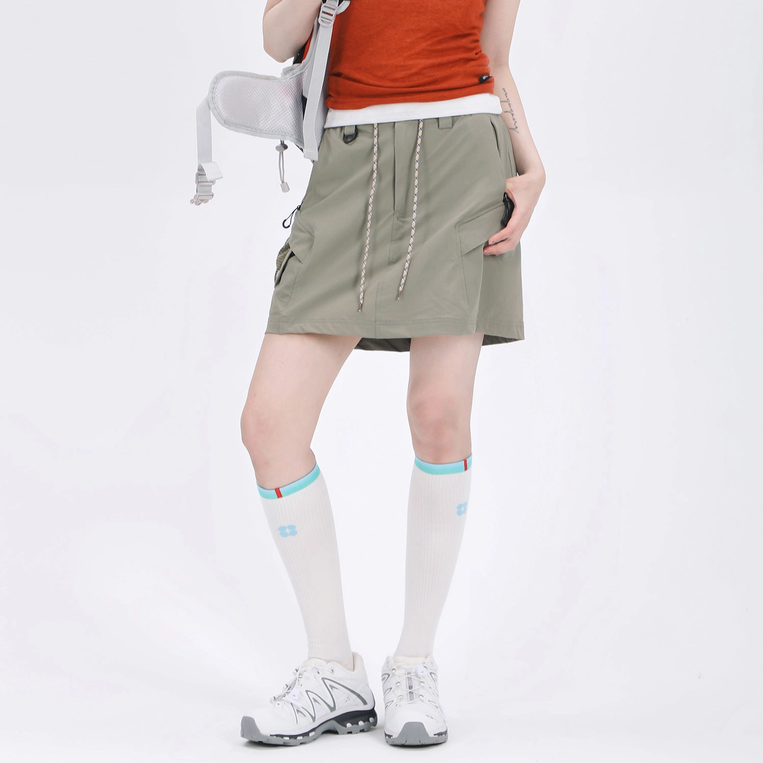 吉业重工 时尚简约速干口袋设计工装短裙 女款