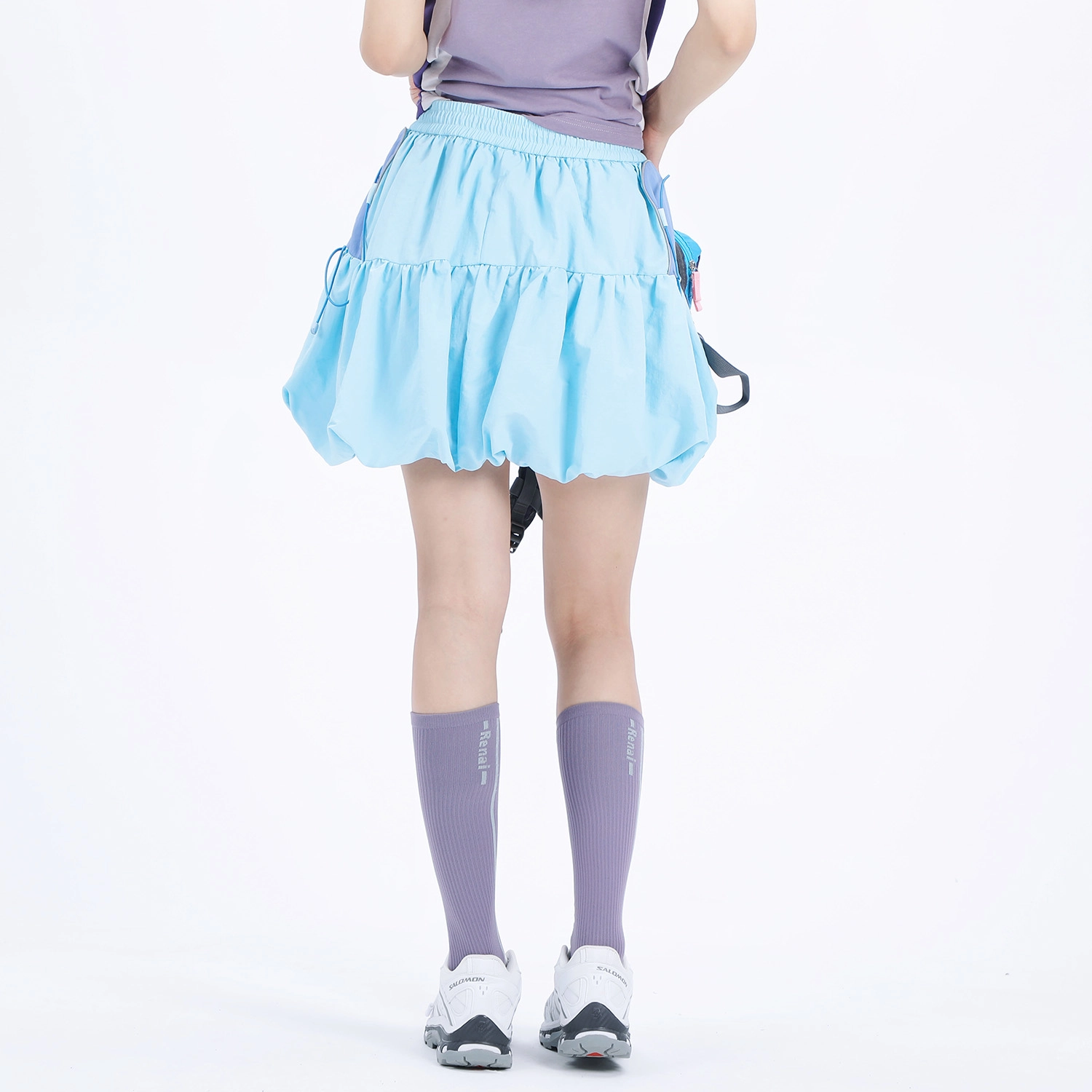 吉业重工 拼接百褶蓬蓬通勤休闲短裙 女款