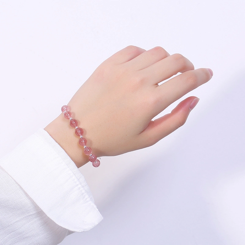 九乐 粉色童话浪漫清新桃花甜美 水晶 手链 女款