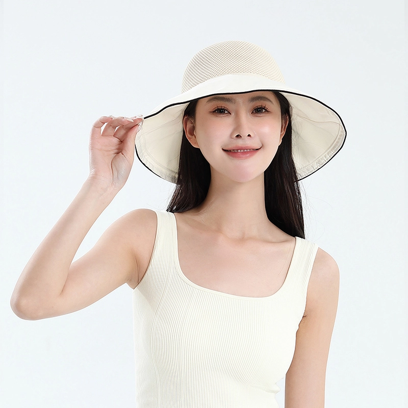 匹克 户外出行休闲旅游运动骑行舒适网孔透气蝴蝶结大帽檐圆顶 聚酯纤维 防晒帽 女款