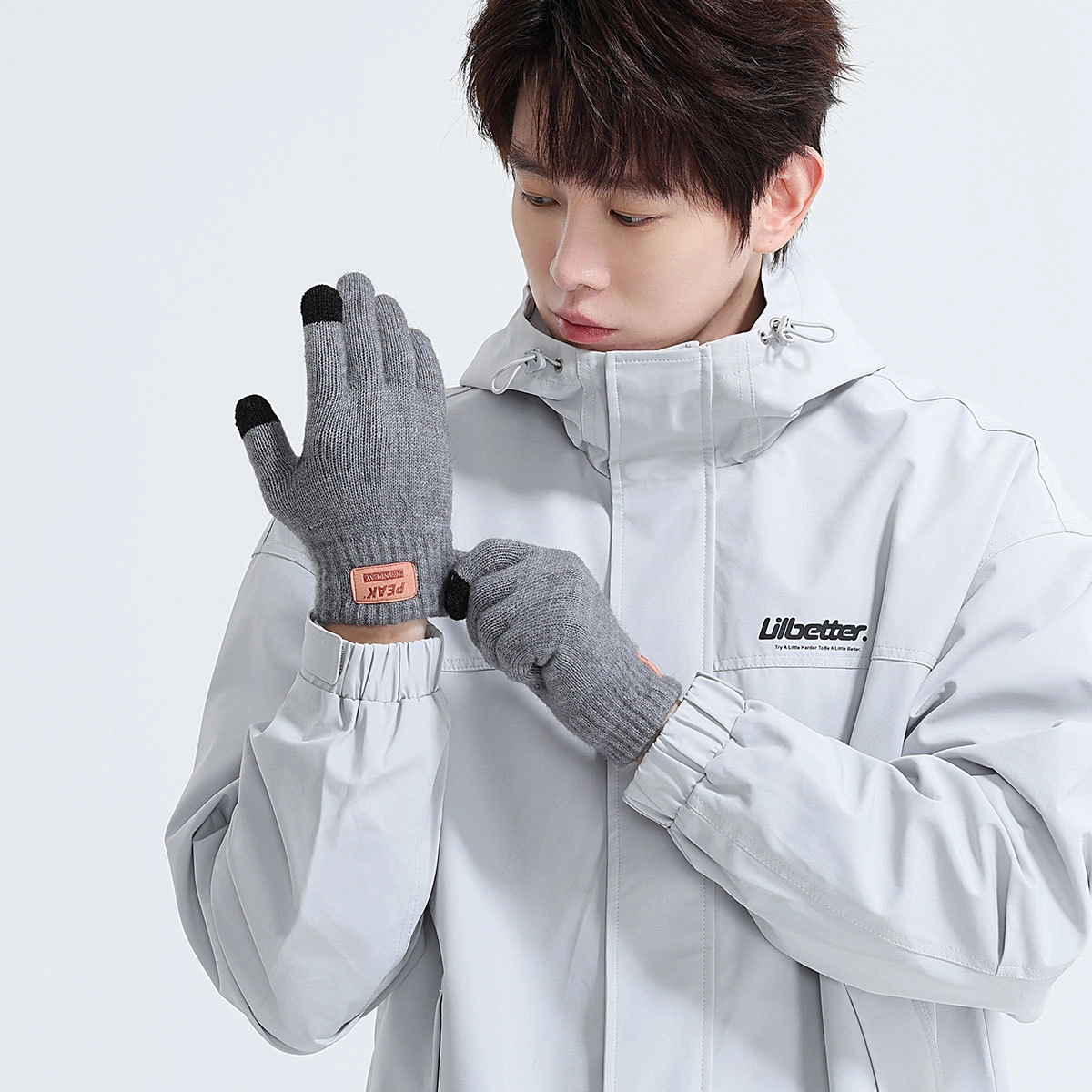 匹克 冬季保暖防寒防风骑车运动滑雪骑行针织可手机触屏 腈纶 绒线手套 男女同款情侣款