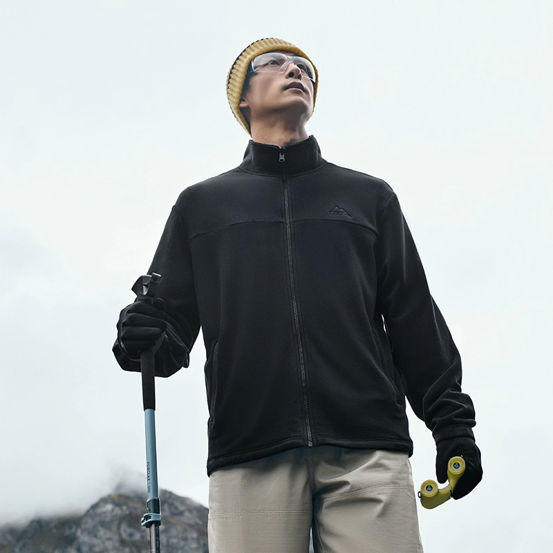 鸿星尔克  山境 三合一全天候抓绒内胆拼接  保暖耐磨防水防雨防风冲锋衣 男女同款 两件套 正黑矿紫