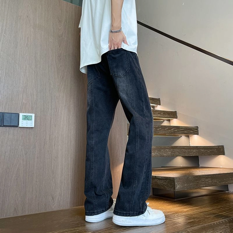 宝米卡 设计感美式高街夏季直筒百搭休闲牛仔裤 男女同款
