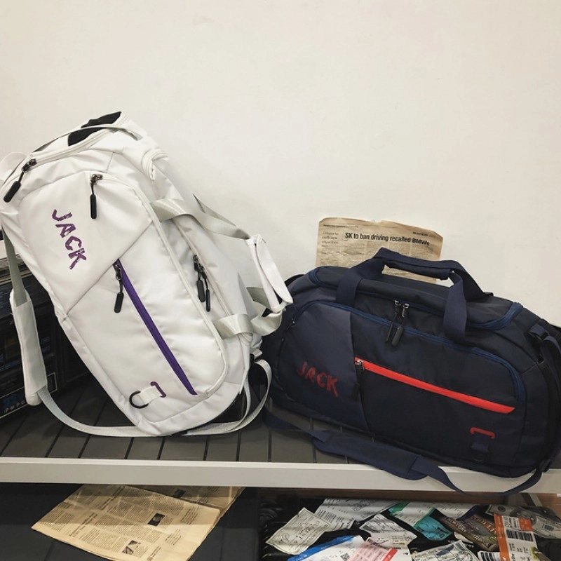 爱尔绅特 干湿分离运动旅行包大容量行李袋 牛津布 健身包 中号 男女同款情侣款 白色 黑色