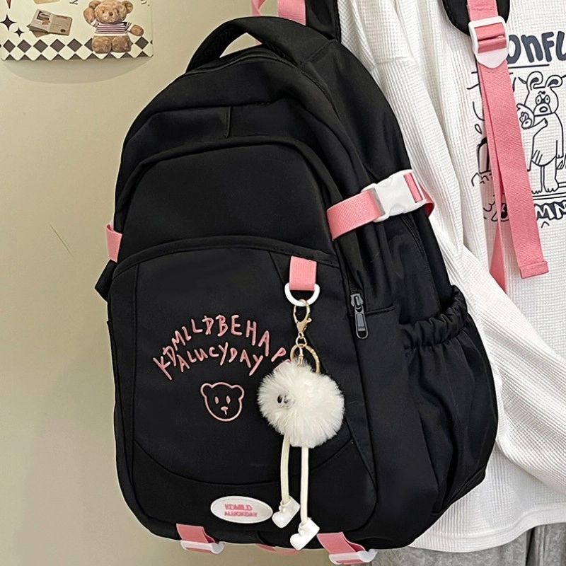 爱尔绅特 清新日系校园时尚可爱百搭 尼龙 双肩包 男女同款情侣款 多色