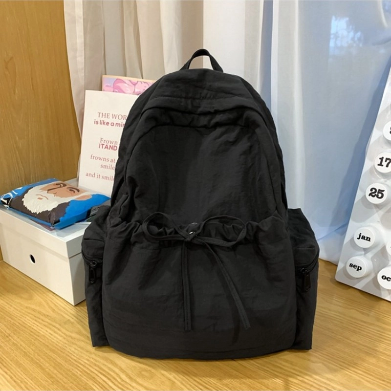 爱尔绅特 书包大容量夏季小清新百搭时尚少女学院风纯色校园背包 尼龙 双肩包 男女同款情侣款 多色