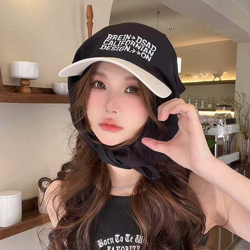 佩洛依 个性拼色速干头巾绑带刺绣出游遮阳防晒时尚百搭 聚酯纤维 鸭舌帽 男女同款情侣款