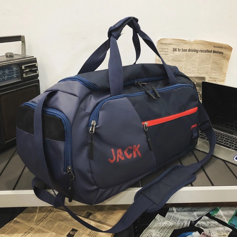 爱尔绅特 干湿分离运动旅行包大容量行李袋 牛津布 健身包 中号 男女同款情侣款 白色 黑色