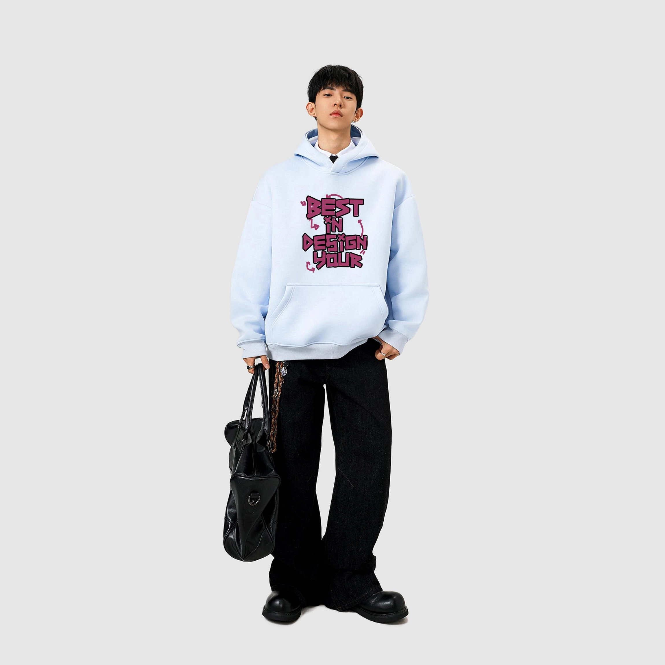 棉基因 早秋时尚潮流职场校园学院风男生帽子高街潮牌经典国潮辣妹韩系女潮男青少年复古男装户外通勤慵懒风基础款打底连帽卫衣 男女同款