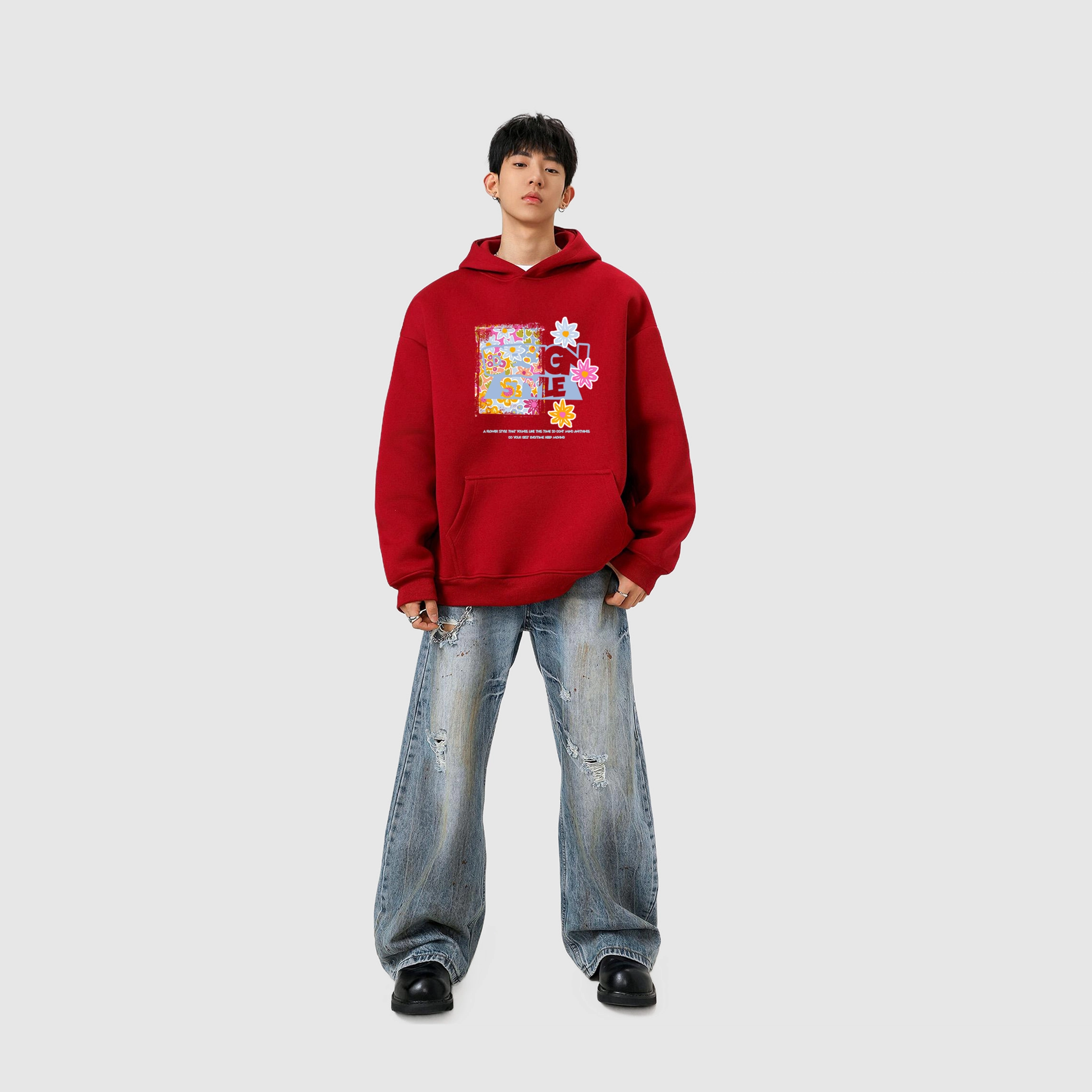 棉基因 早秋马卡龙色系少女心氛围感男生帽子高街潮牌经典国潮辣妹韩系女潮男青少年复古男装户外通勤慵懒风基础款打底连帽卫衣 男女同款