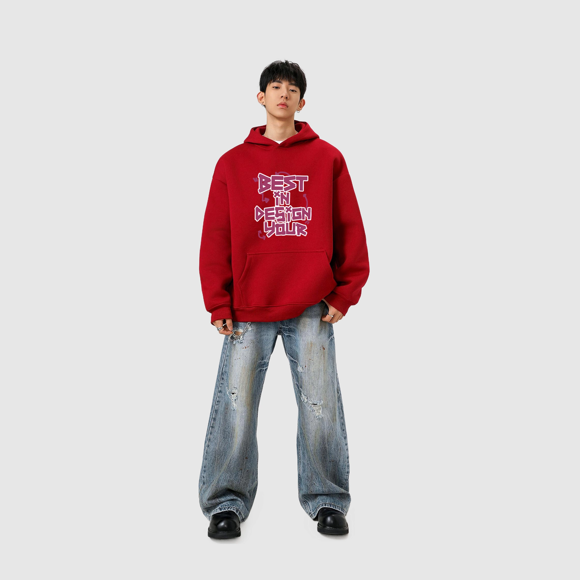 棉基因 早秋时尚潮流职场校园学院风男生帽子高街潮牌经典国潮辣妹韩系女潮男青少年复古男装户外通勤慵懒风基础款打底连帽卫衣 男女同款