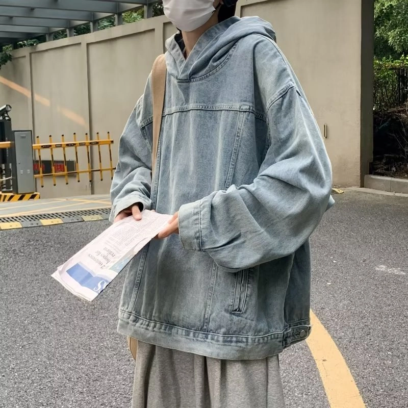 棉基因 重工设计感外穿日系含棉早秋衬衫慵懒风酷炫痞帅高街机车风潮流时尚冬季炸街宽松户外登山休闲运动上衣牛仔夹克 男女同款